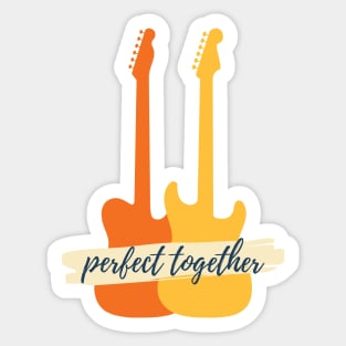 Perfect Together T-Style and S-Style Guitar Silhouette Sticker